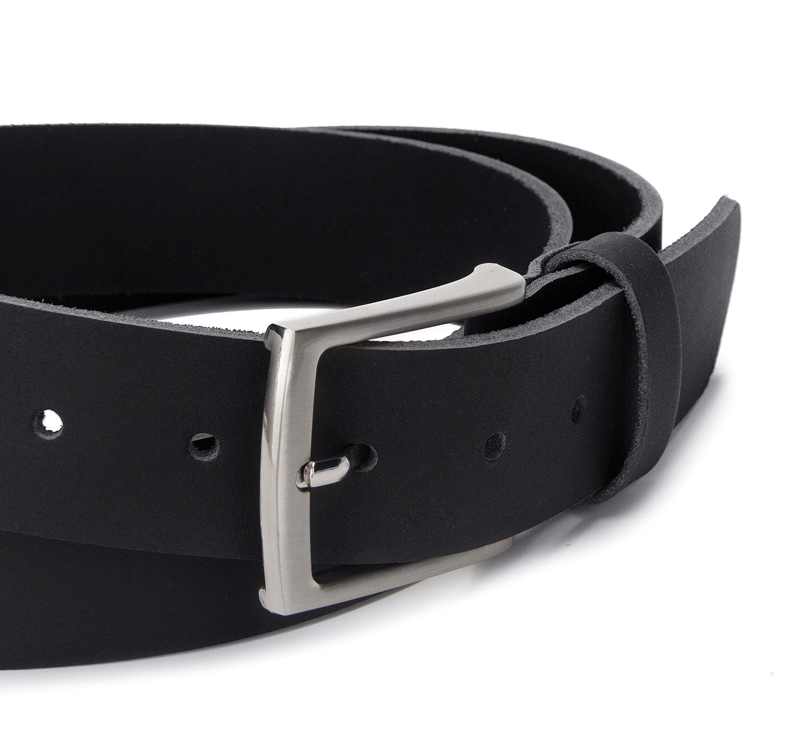 Frentree Ledergürtel aus 100% Echtleder, MADE IN GERMANY 3,8 cm breiter Gürtel aus Leder, kürzbar, Schwarz