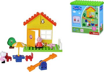 BIG Lernspielzeug Bloxx Peppa Pig Spielset mit Camper, Gartenhaus, Auto, sowie Zubehör (3 in 1 - 3 Peppa Pig Themenboxen in 1 Set), Peppa Pig und Klemmbausteine