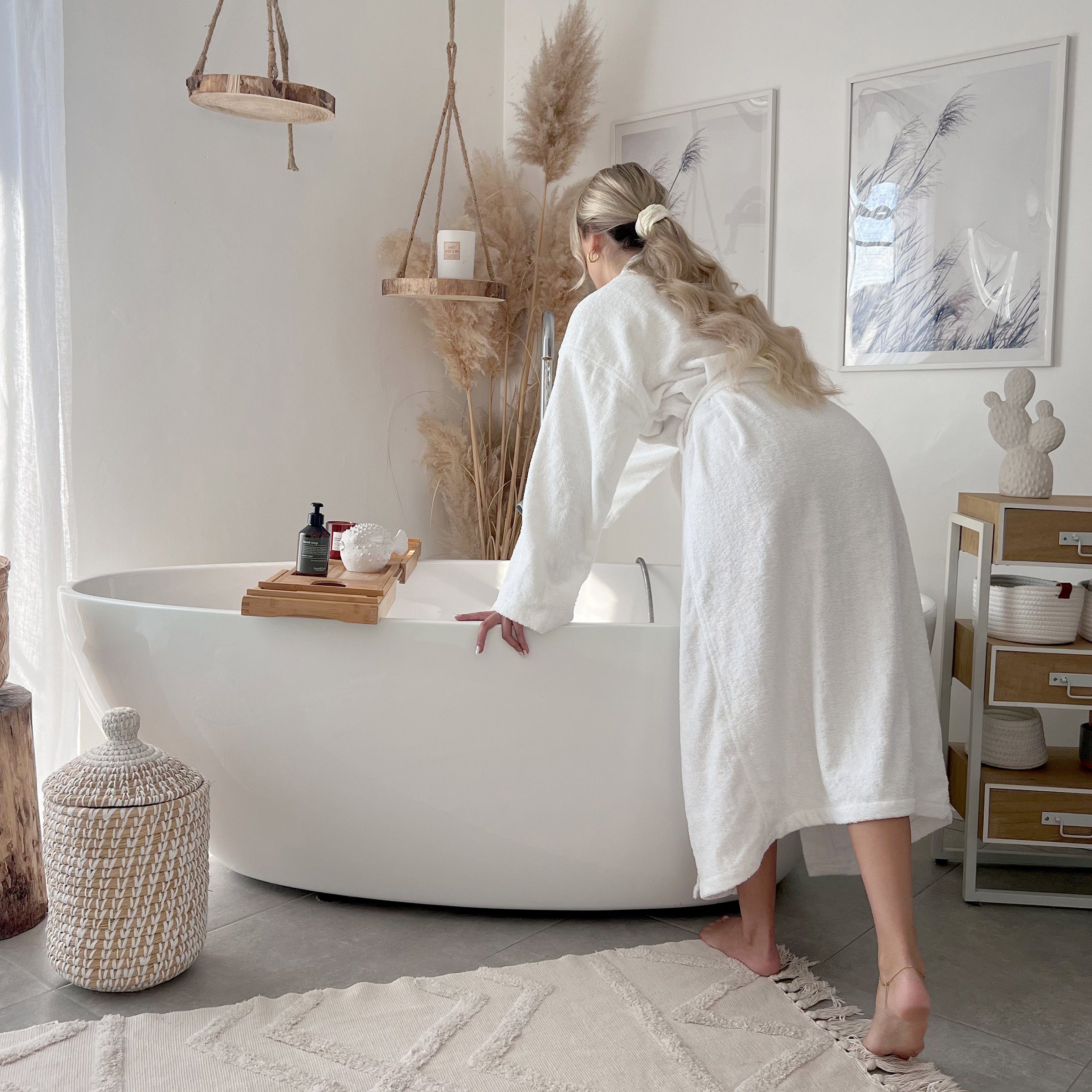 ZOLLNER Unisex-Bademantel, 100% Baumwolle, Kimono-Kragen, Gürtel, günstig online kaufen