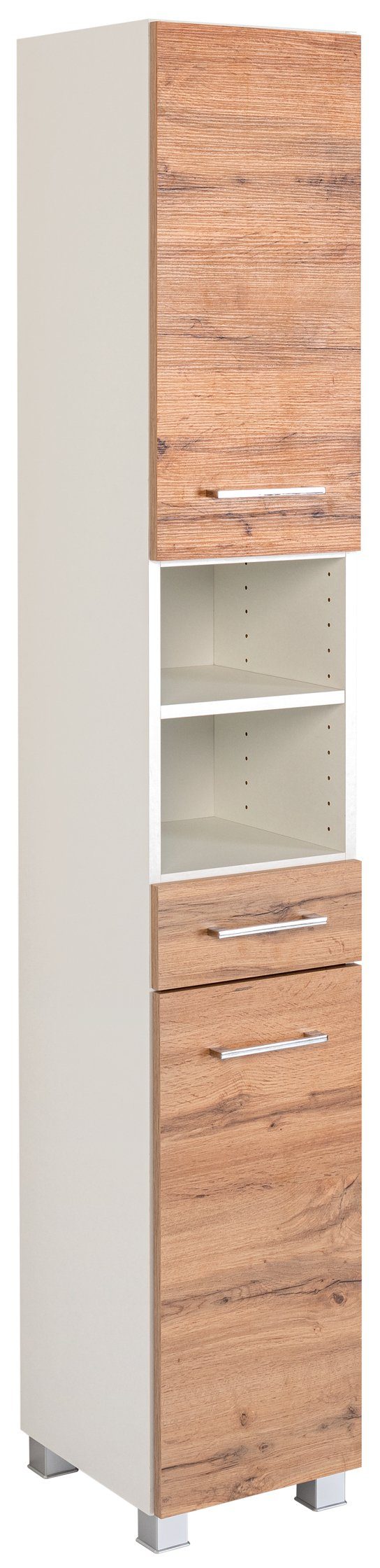 HELD MÖBEL Paris Seitenschrank cm weiß/Wotaneiche 30 | / Korpus Hochschrank Wotaneiche Front weiß weiß