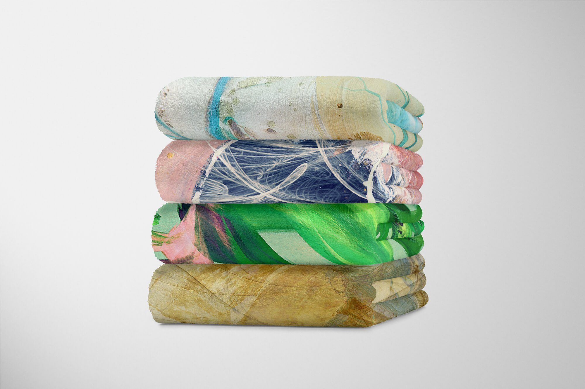 Motiv, Strandhandtuch Baumwolle-Polyester-Mix (1-St), Kuscheldecke Art Handtücher Saunatuch Handtuch Handtuch mit Enigma Sinus abstrakten