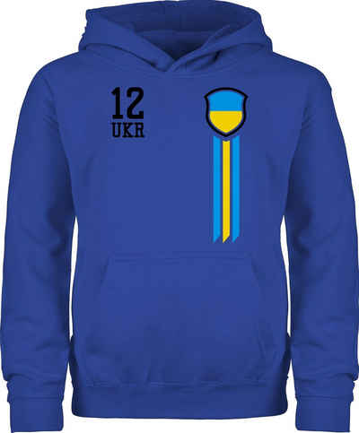Shirtracer Hoodie »12. Mann Ukraine - Fussball EM 2024 Kinder - Kinder Premium Kapuzenpullover« geschenkideen jungen 12 jahre - hoodie ukraine - fussball mädchen