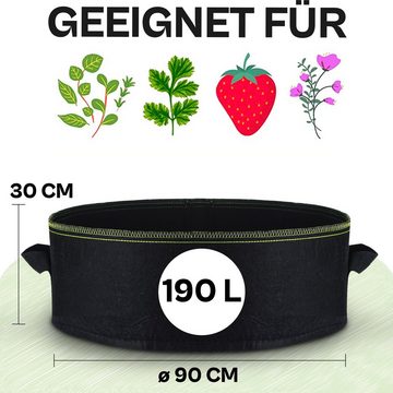 Praknu Pflanzkübel 2x Pflanzsack190L Hochbeet (Set, 2 St), Erdbeeren