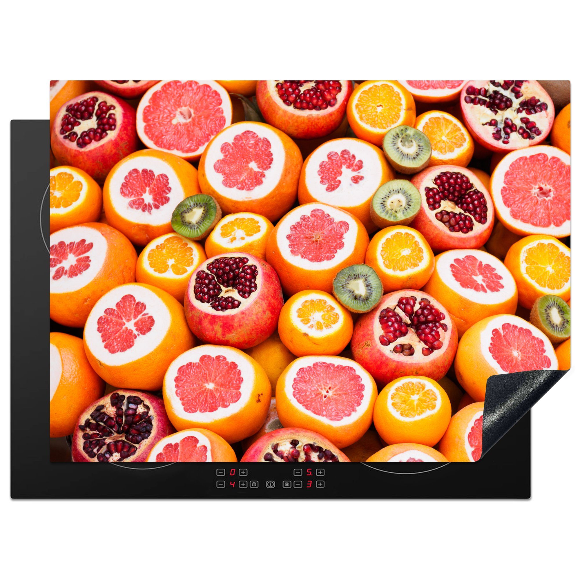 MuchoWow Herdblende-/Abdeckplatte Obst - Zitrusfrüchte - Orange, Vinyl, (1 tlg), 71x52 cm, Induktionskochfeld Schutz für die küche, Ceranfeldabdeckung
