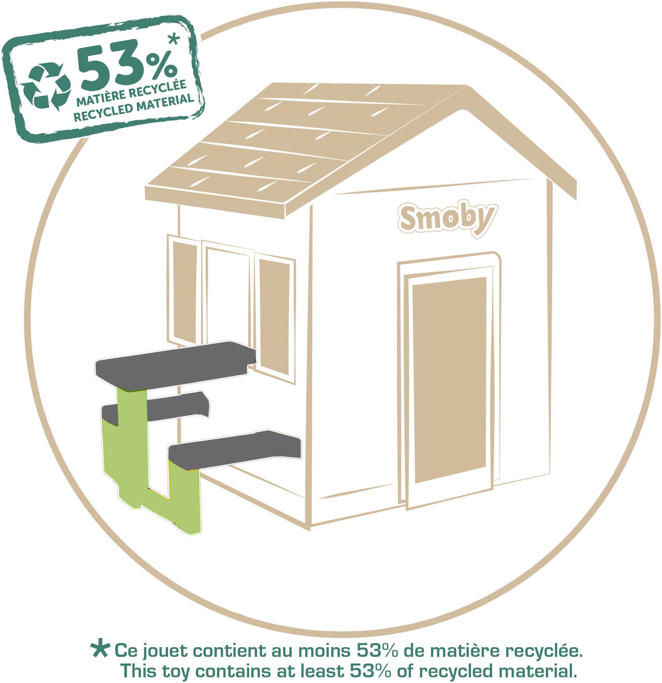 Smoby Gartentisch Smoby Life, Spielhaus Zubehör Picknicktisch, Made in Europe