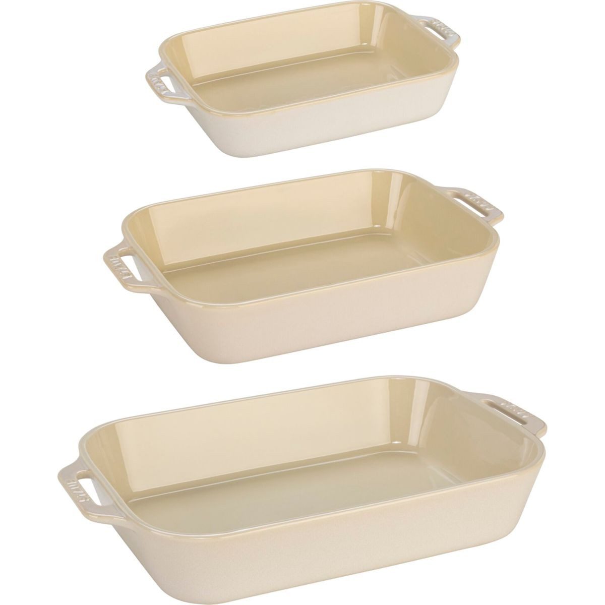 Staub Auflaufform Ofenformenset 3-tlg. Keramik, rechteckig, Keramik