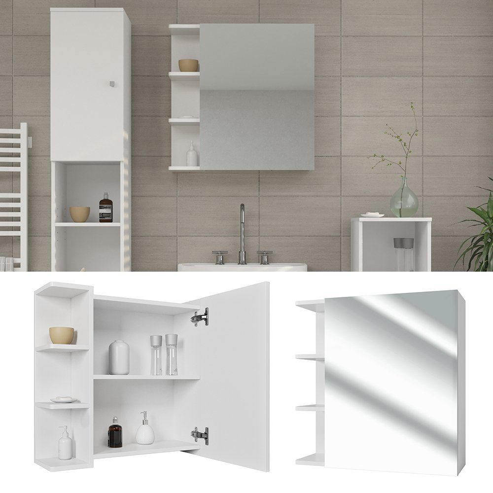 Vicco Badezimmerspiegelschrank Fynn, Weiß, 62 x 64 cm (1-St) – Bild 2 von 5