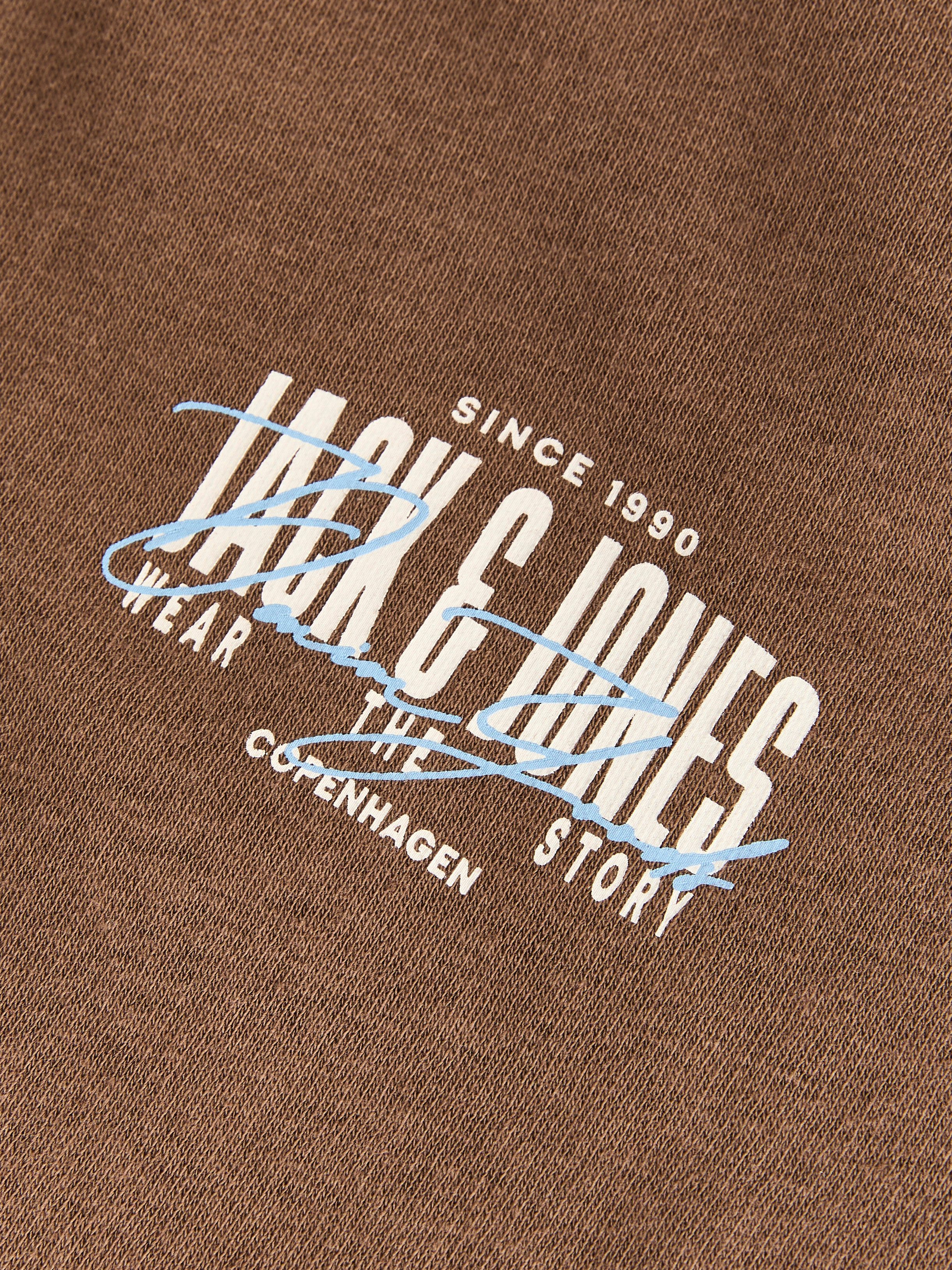 Jack & Jones Kapuzensweatjacke JJAERO SWEAT ZIP HOOD Materialmix, regular fit