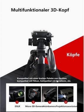 XDeer Kamera Stativ,Professionelles Tragbares Reise-Aluminium-Kamerastativ Einbeinstativ (140cm,Camera Tripod für DSLR,Dreibeinstativ für Smartphone)