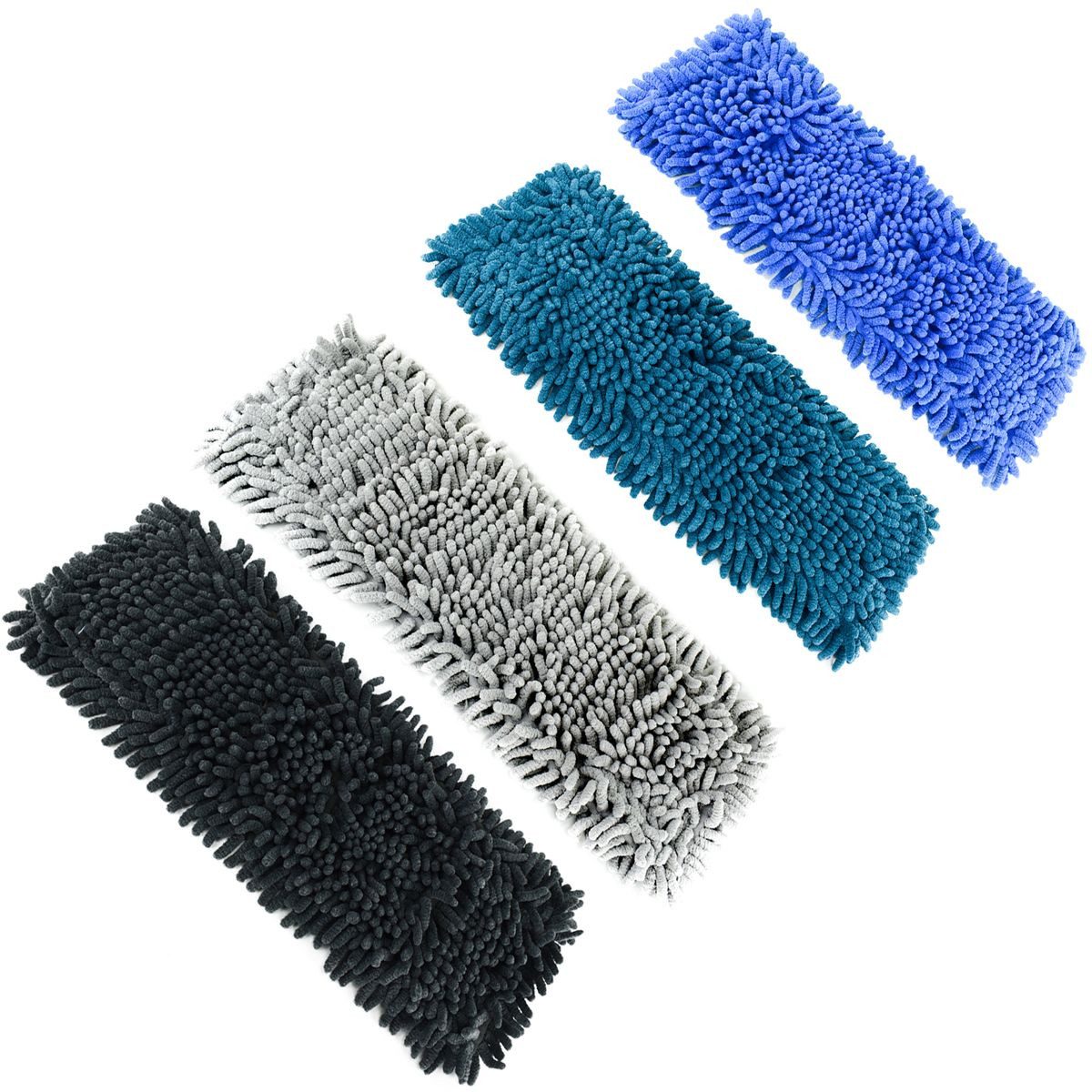 Marabellas Shop Ersatzbezüge für Bodenwischer 4er-Set ca. 42 x 13 x 2 cm Chenille Mikrofasertuch (20 % Polyamid, 80 % Polyester, Universalbezug)