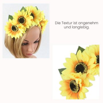 MAGICSHE Haarband Sonnenblumen Stirnband Kopfbedeckungen für Braut, Girls&Ladies,Kostüm