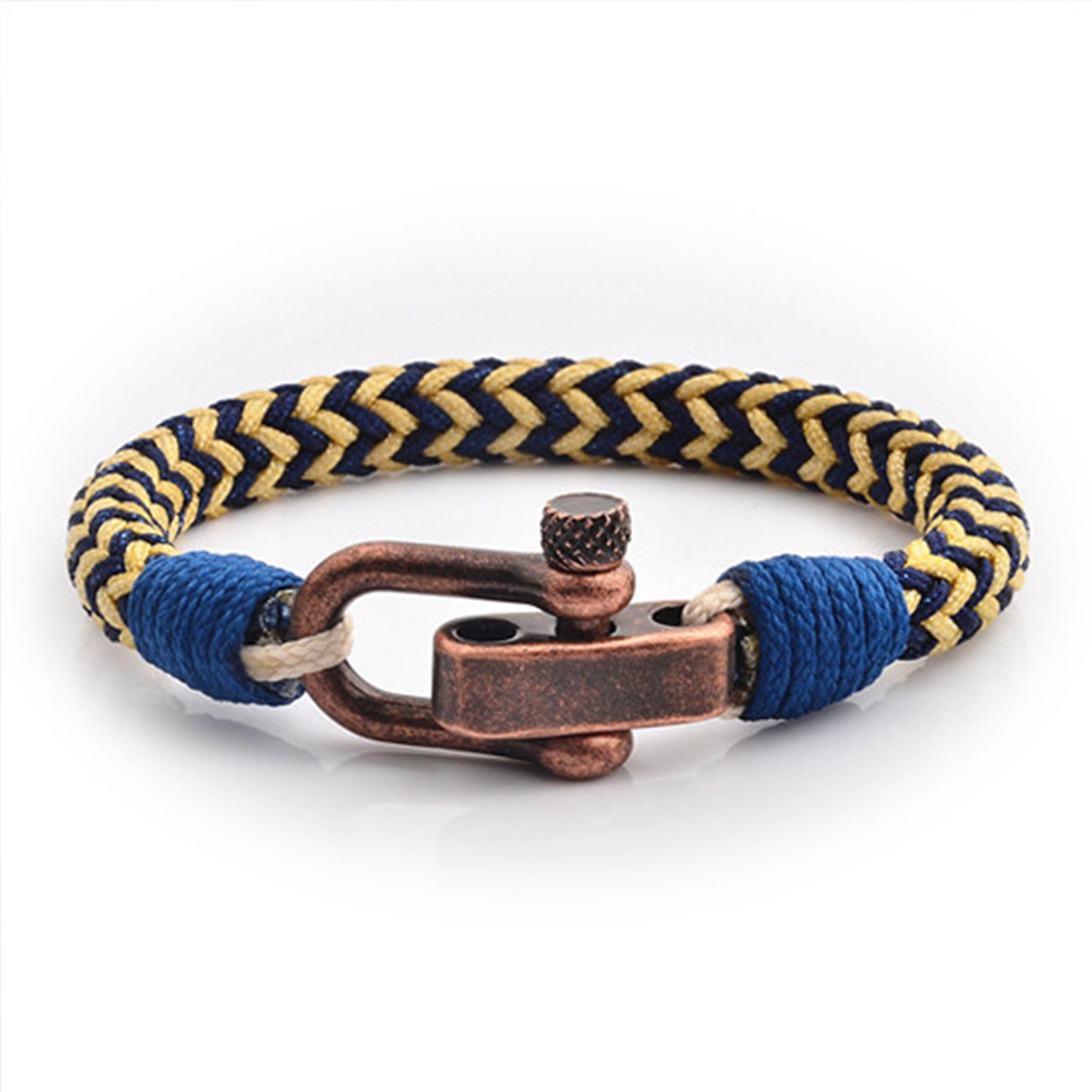 UNIQAL.de Armband Maritime Armband aus Segeltau "OCEAN" nautics, maritime, Schäckel (Edelstahl, Segeltau, Casual Style, handgefertigt) Daryah