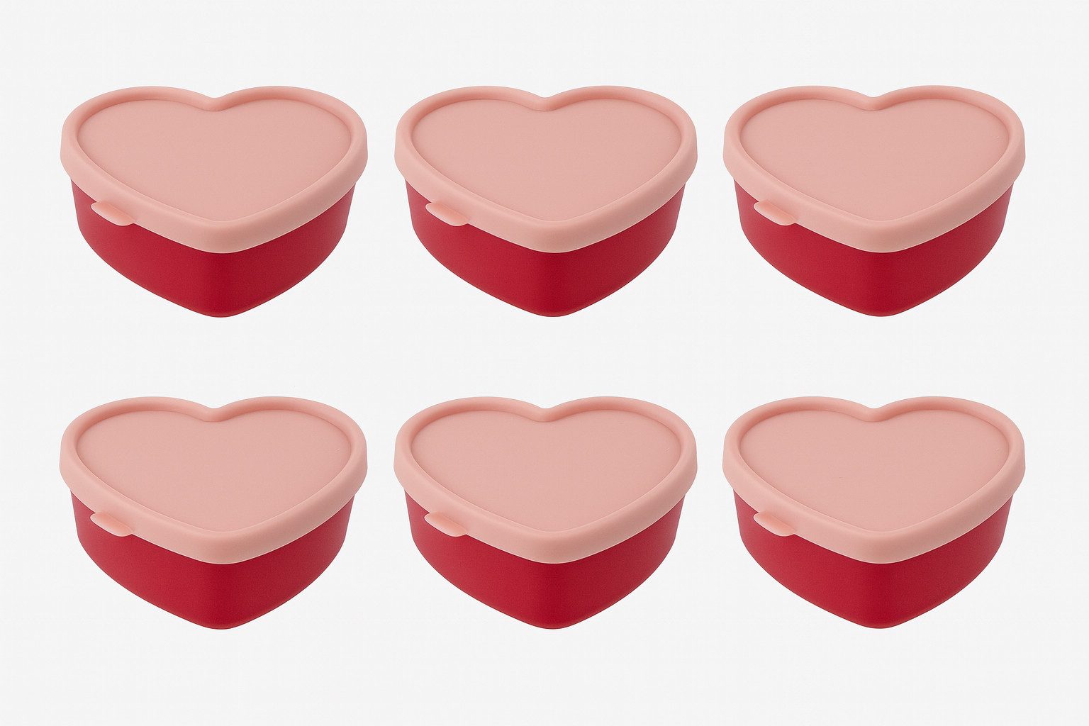 hausleben Aufbewahrungsdose 6er Set Herzboxen mit Deckel, 7,5 x 6,5 x 3,3 cm, Kunststoff (Set, 6 St., 6-teiliges Set, Bestehend aus 6 Herzboxen mit Deckel), 7,5 x 6,5 x 3,3 cm