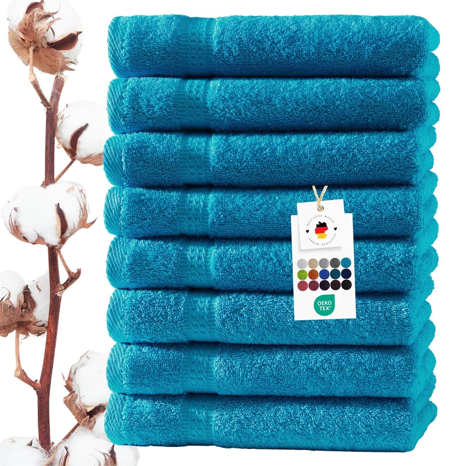 Carpe Sonno Gästehandtücher 30x50 cm 8x Gästetuch Set 100% Baumwolle Frottier Handtücher 500 g/m2, Frottier (Spar-Set, 8-St), Extra Soft & Weich, Saugfähig, Schwer, Atmungsaktiv, schnell trocknend