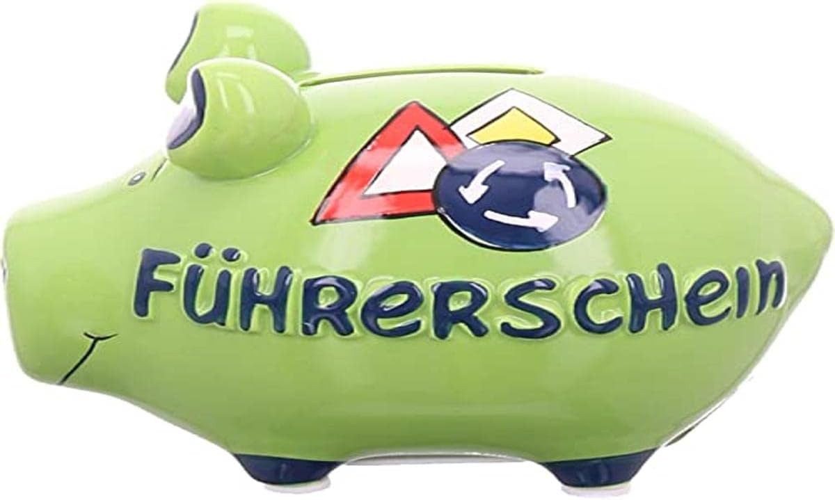 KCG Spardose Sparschwein Führerschein, Keramik 12,5 x 9 x 9 cm, (1-tlg)