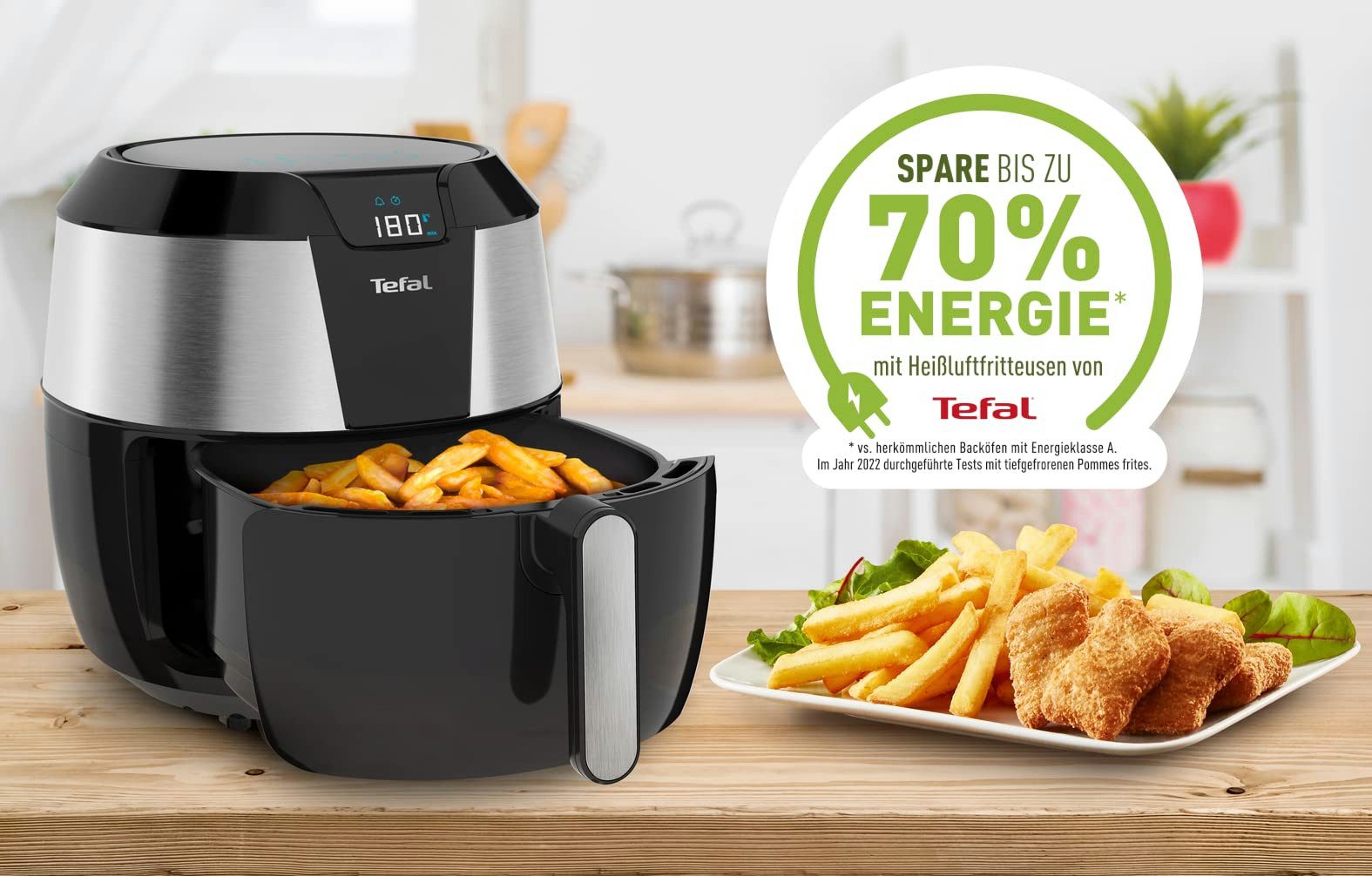 Tefal Fritteuse EY701D, XXL-Fassungsvermögen, 8 Programme, energiesparend
