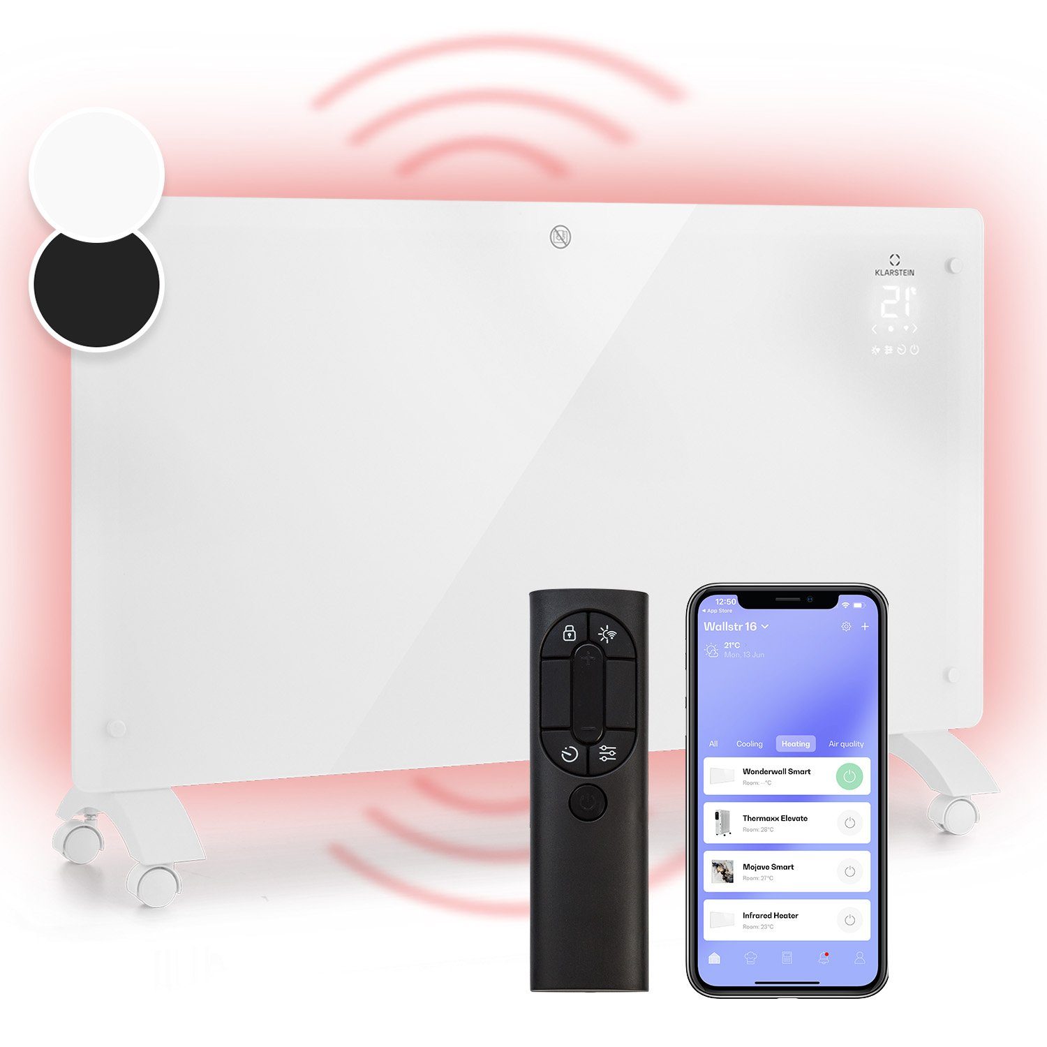 Klarstein Heizstrahler Bansin Crystal 2500, Heizgerät Heizstrahler Heizung günstig online kaufen