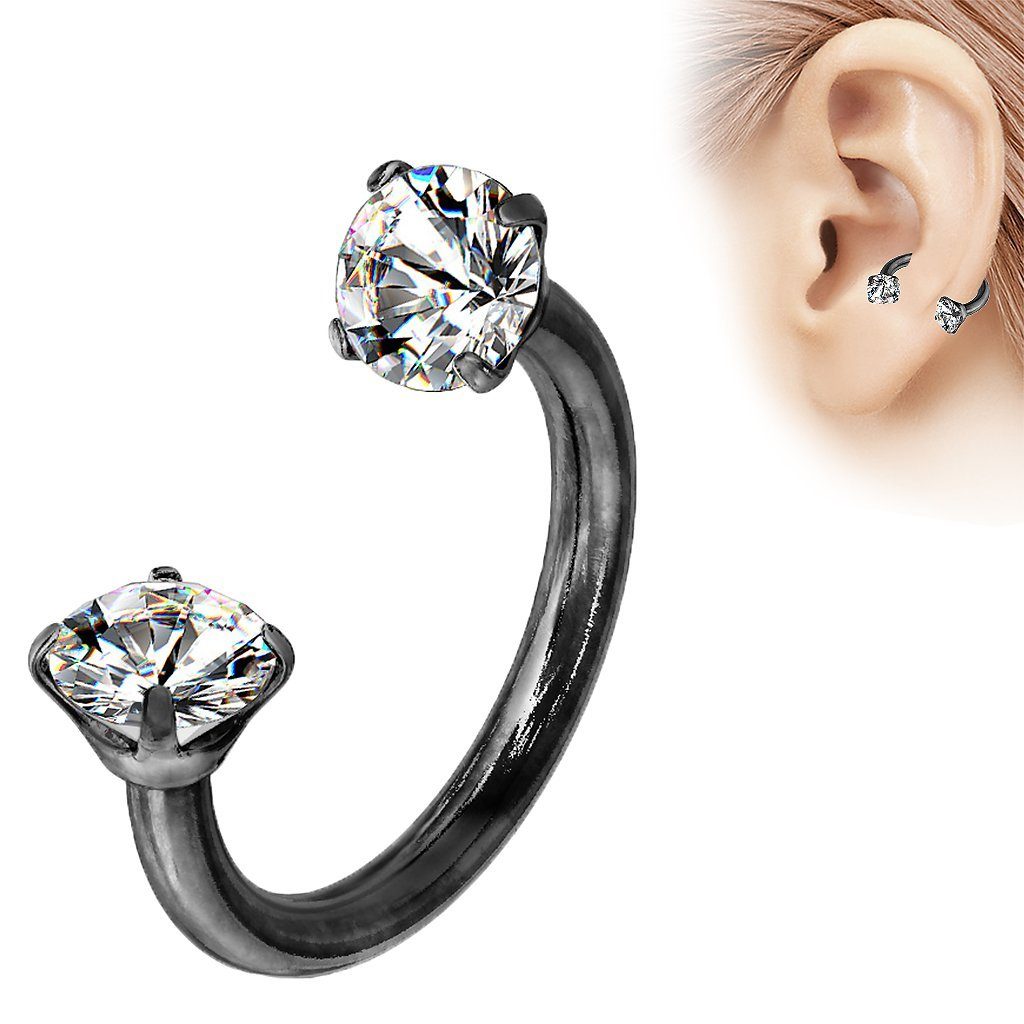 Taffstyle Piercing-Set Lippen Nasen Hufeisen Kristall Kugeln Innengewinde, günstig online kaufen