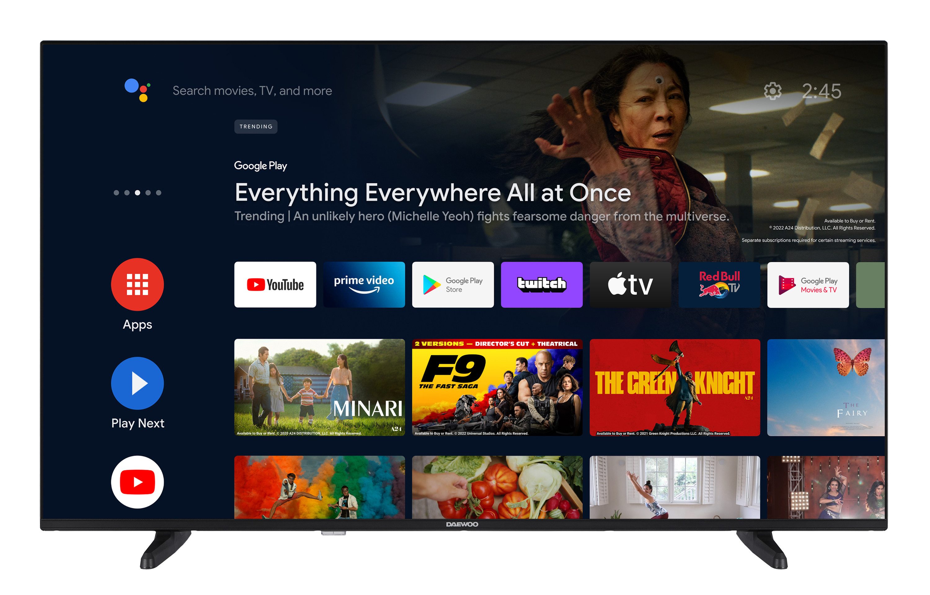 Daewoo 50DM72UAXS LCD-LED Fernseher (126 cm/50 Zoll, 4K Ultra HD, Android TV, Dolby Vision HDR, Dolby Atmos, Triple-Tuner)