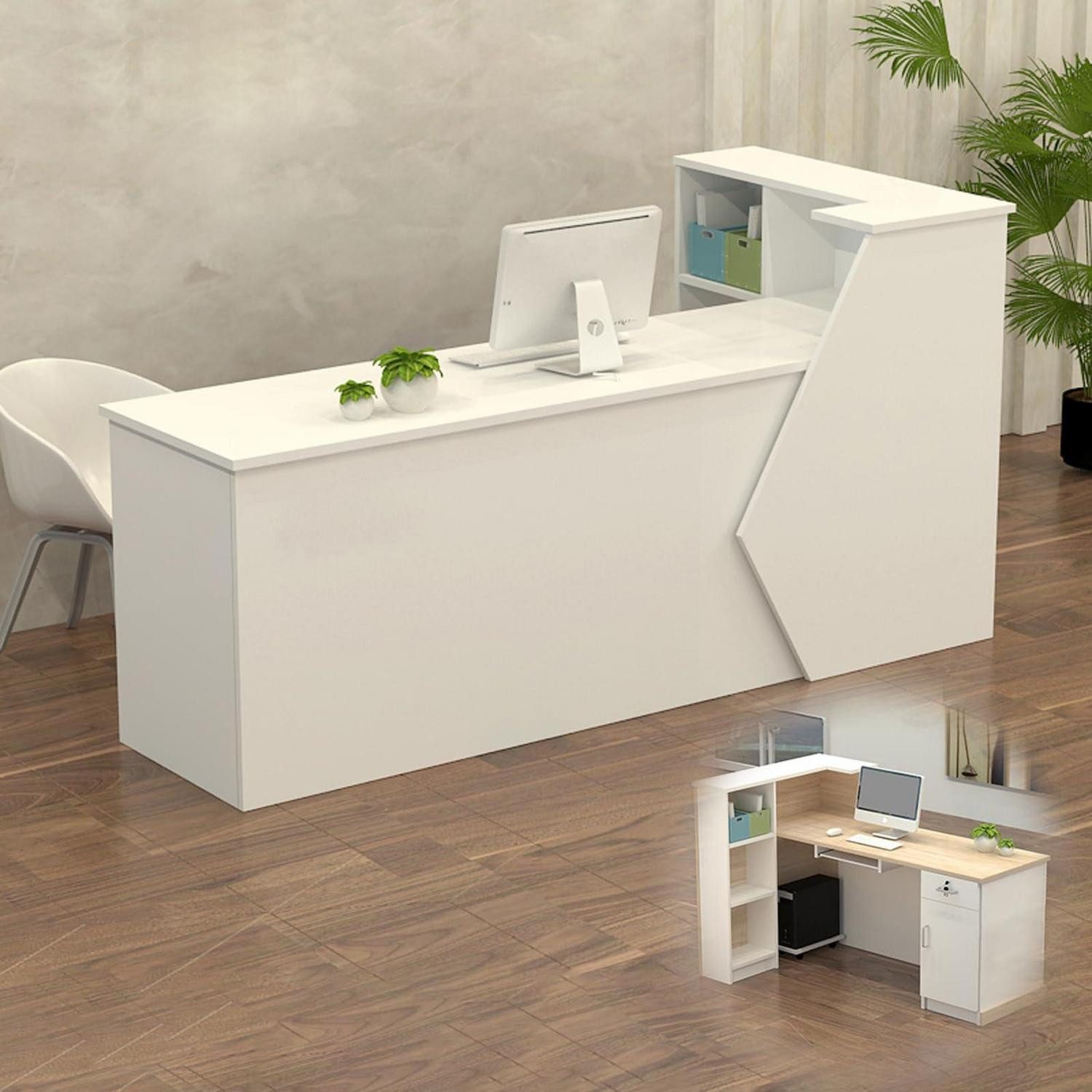 LuxusKollektion Empfangstheke Empfangstheke Verkaufstresen Weiß (Oben Links) 140x60x100cm