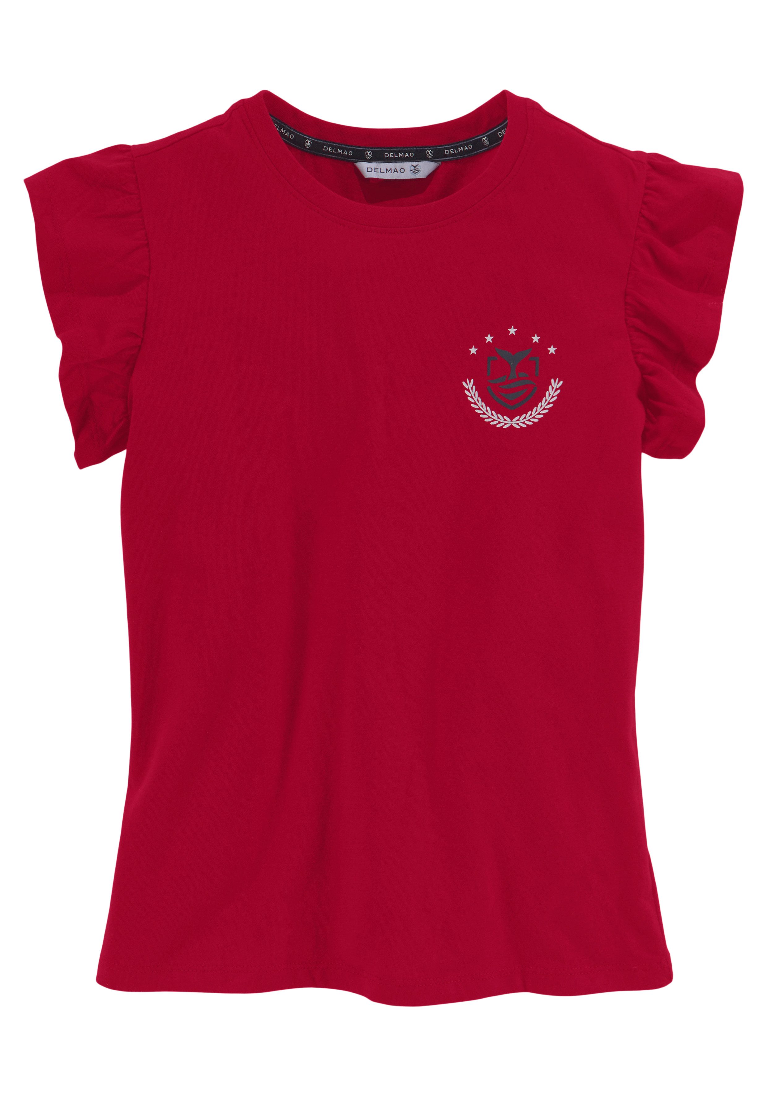 DELMAO T-Shirt für mit Rüschen Mädchen