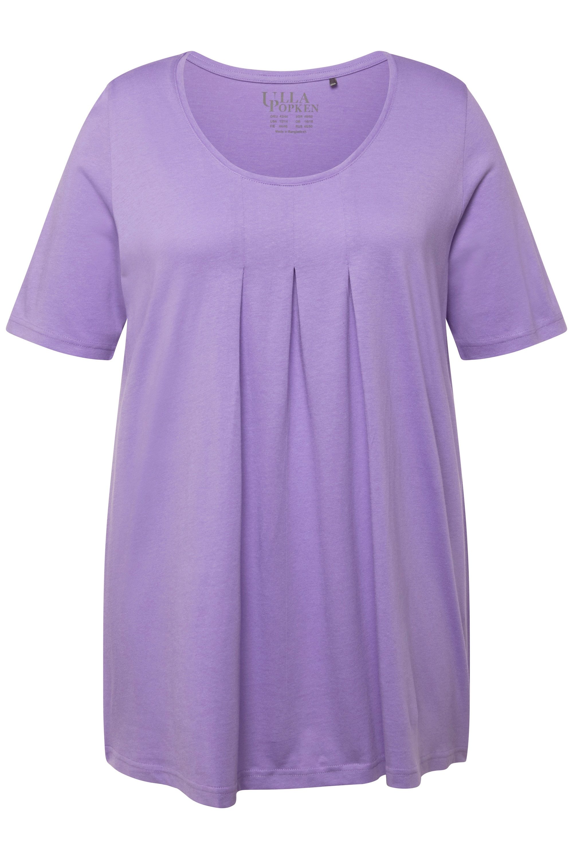 Ulla Popken T-Shirt T-Shirt Zierfalten A-Linie günstig online kaufen