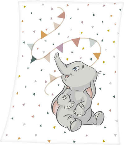 Babydecke »Dumbo«, Disney, mit liebevollem Dumbo Motiv, Kuscheldecke