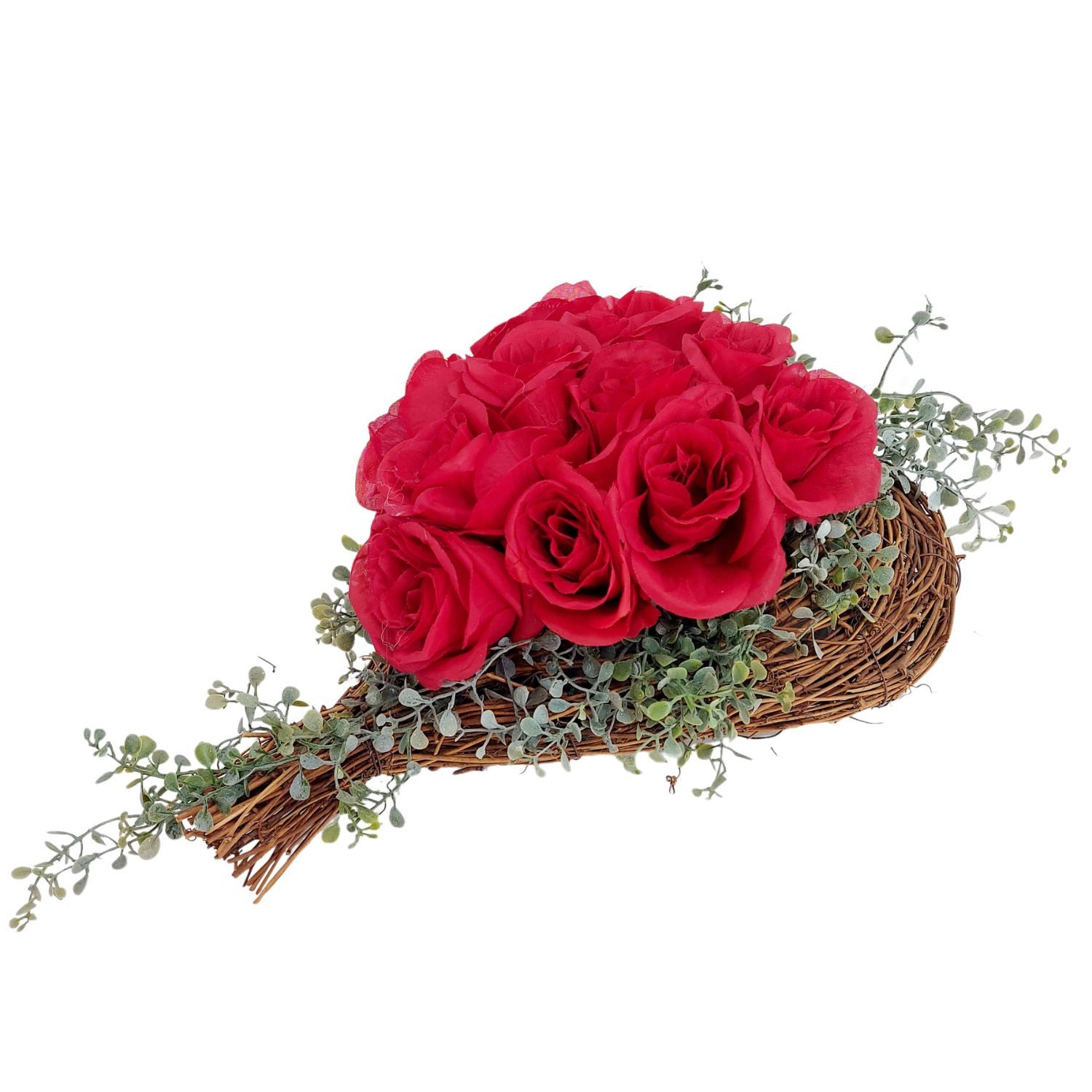 Gestecke Grabschmuck, CreaFlor Home, Höhe 14 cm, Wetterfest, Rot, Herz, H: 14cm