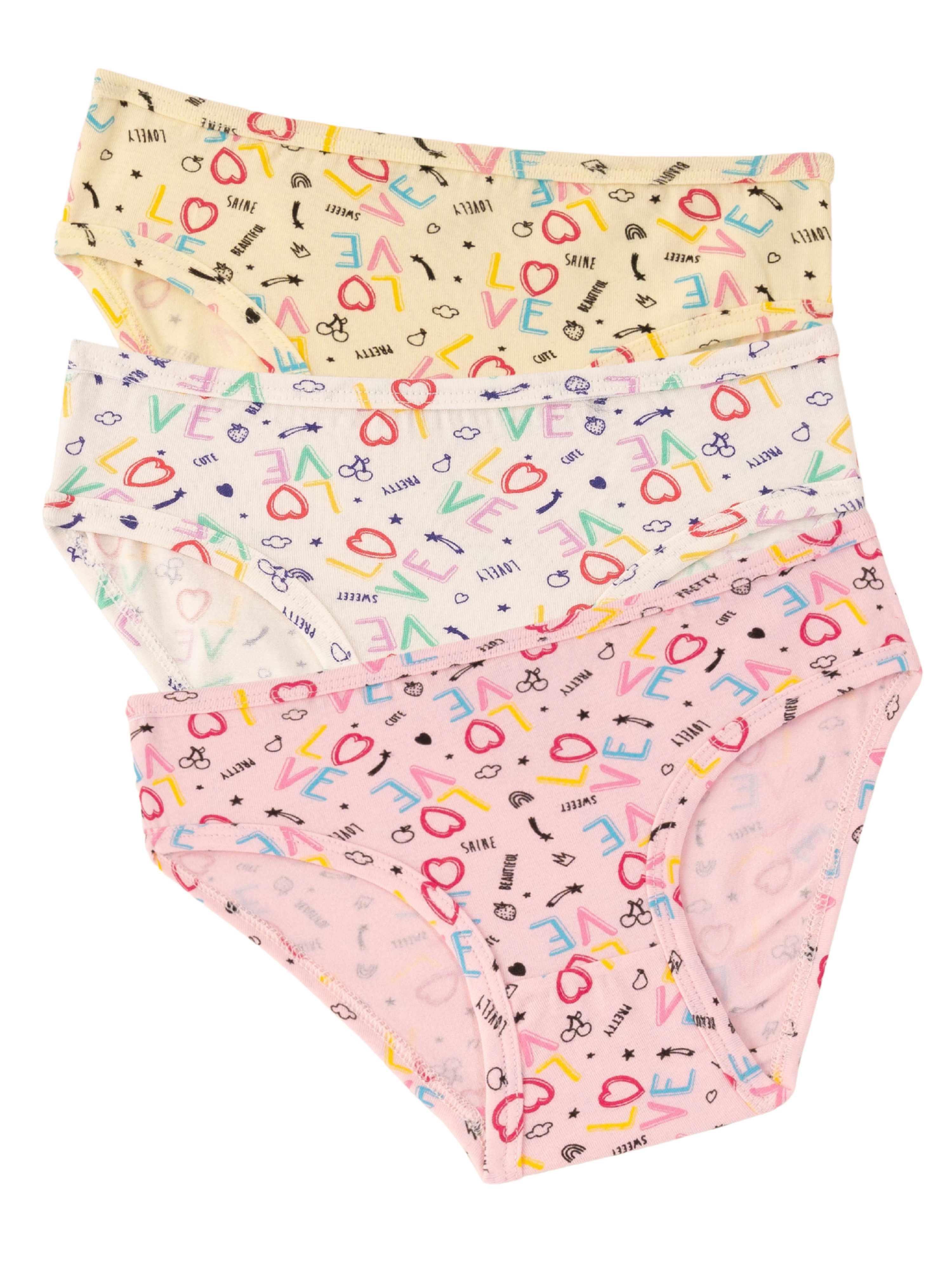 Slip 3er-Pack für Kinder Mädchen Weiß Feinripp-Qualität