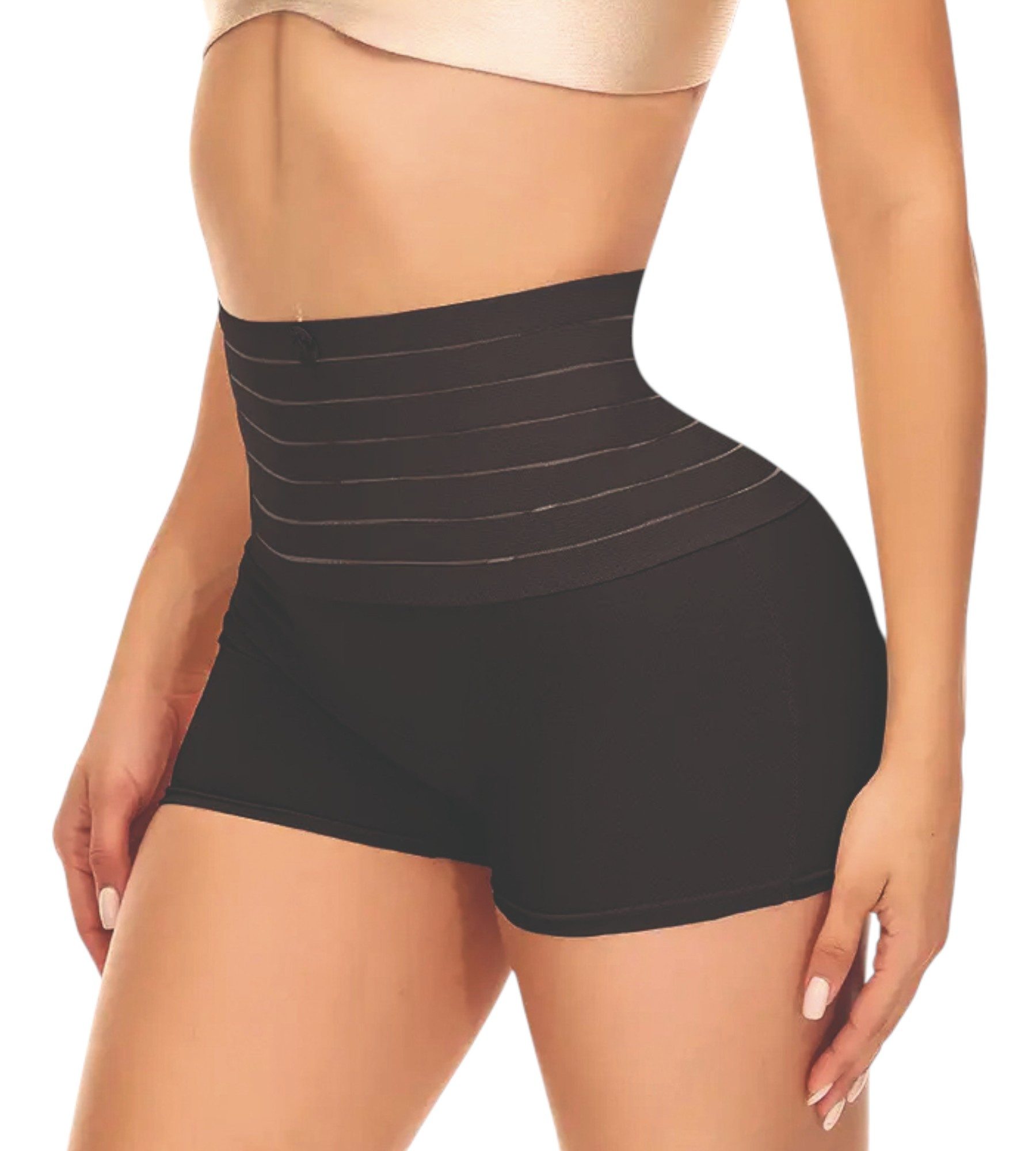 Formangel Miederslip Corsage mit hoher Taille & Silikonbund – nahtlose Shaping-Short (1-St) Rutschfester Silikonbund, nahtlose Verarbeitung, figurformend