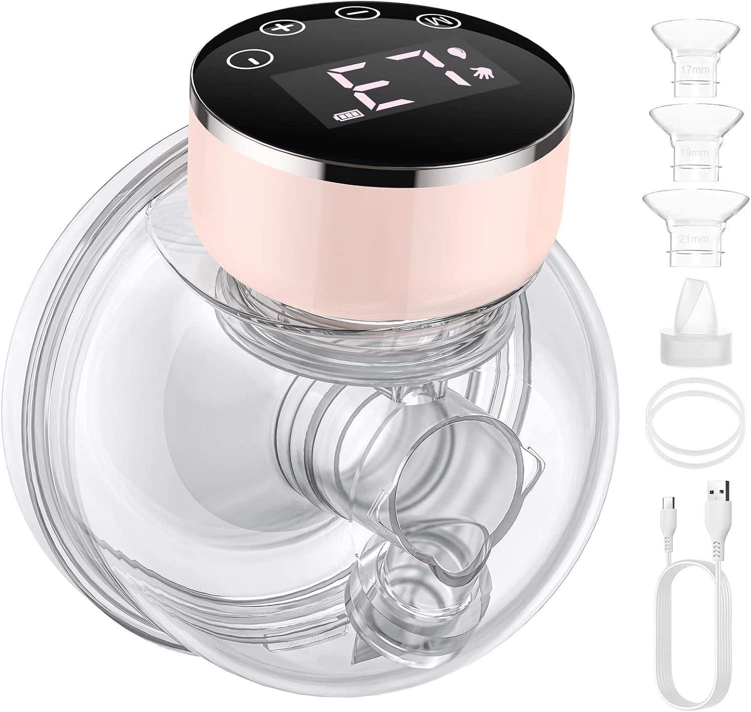 Fanttik Elektrische Milchpumpe Milchpumpe Tragbar Freihändig,Brustpumpe Milch mit 3 Modi und 9 Stufen, tragbar Milchpumpe,LED Intelligentem Display, 1 Stk, Ultra Leise Wiederaufladbare,Fassungsvermögen 180ml