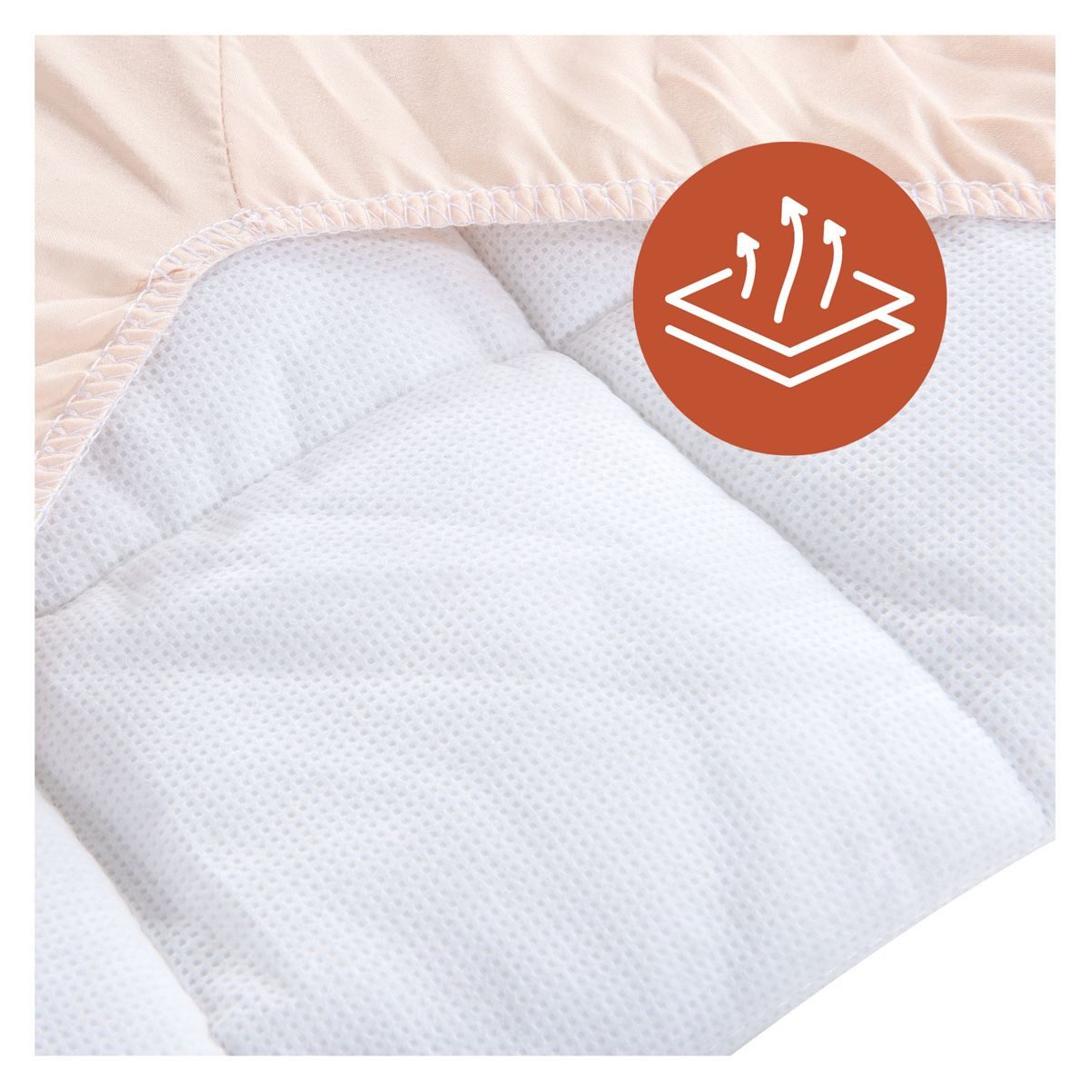 Hauck Baby-Reisebett Bed Me - Beige, Spannbetttuch Topper für Reisebett-Matratzen 80 x 50 cm