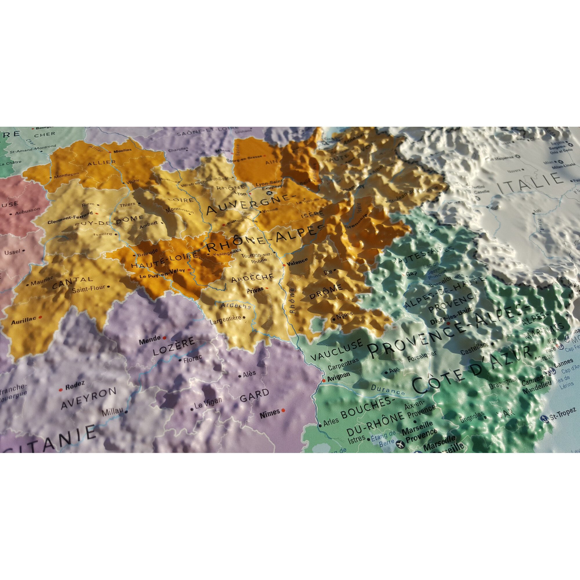 3Dmap Wandbild 3Dmap Landkarte La France Administrative