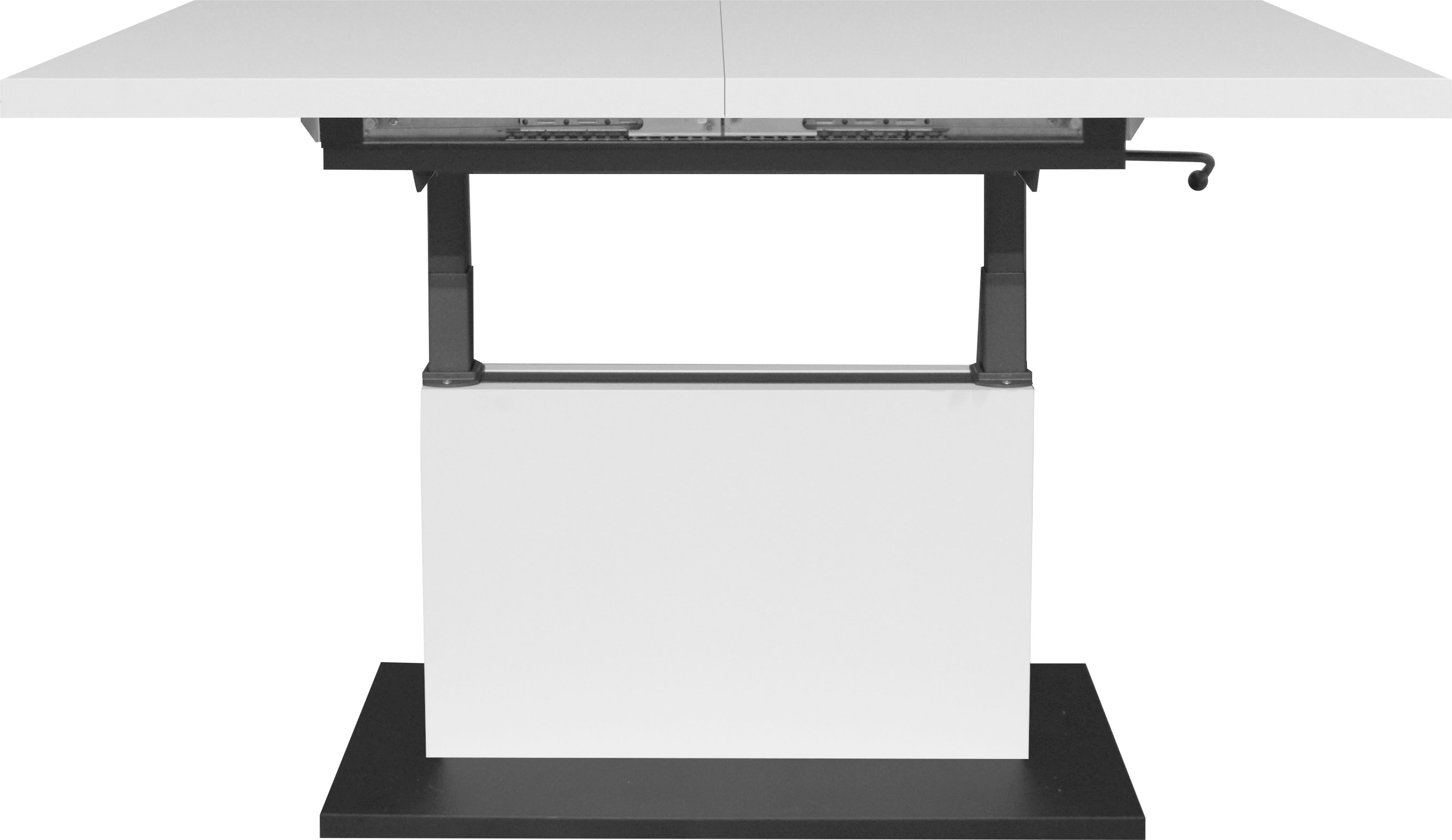 Mäusbacher Couchtisch Lift Couchtisch, höhenverstellbar 56-75cm, Breite Tischplatte 120-160cm, Metallgestell – Bild 4 von 5