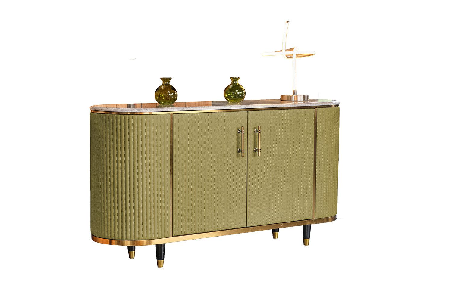 KAWOLA Sideboard MARIA, Marmorplatte Kunstleder verschiedene günstig online kaufen