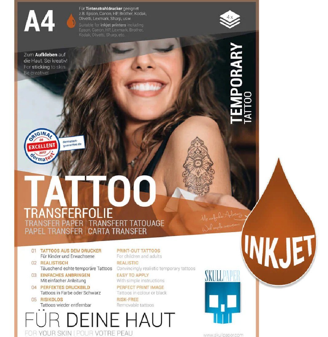 Skullpaper Dekorationsfolie Tattoo-Transferfolie Inkjet, (A4 Format, günstig online kaufen