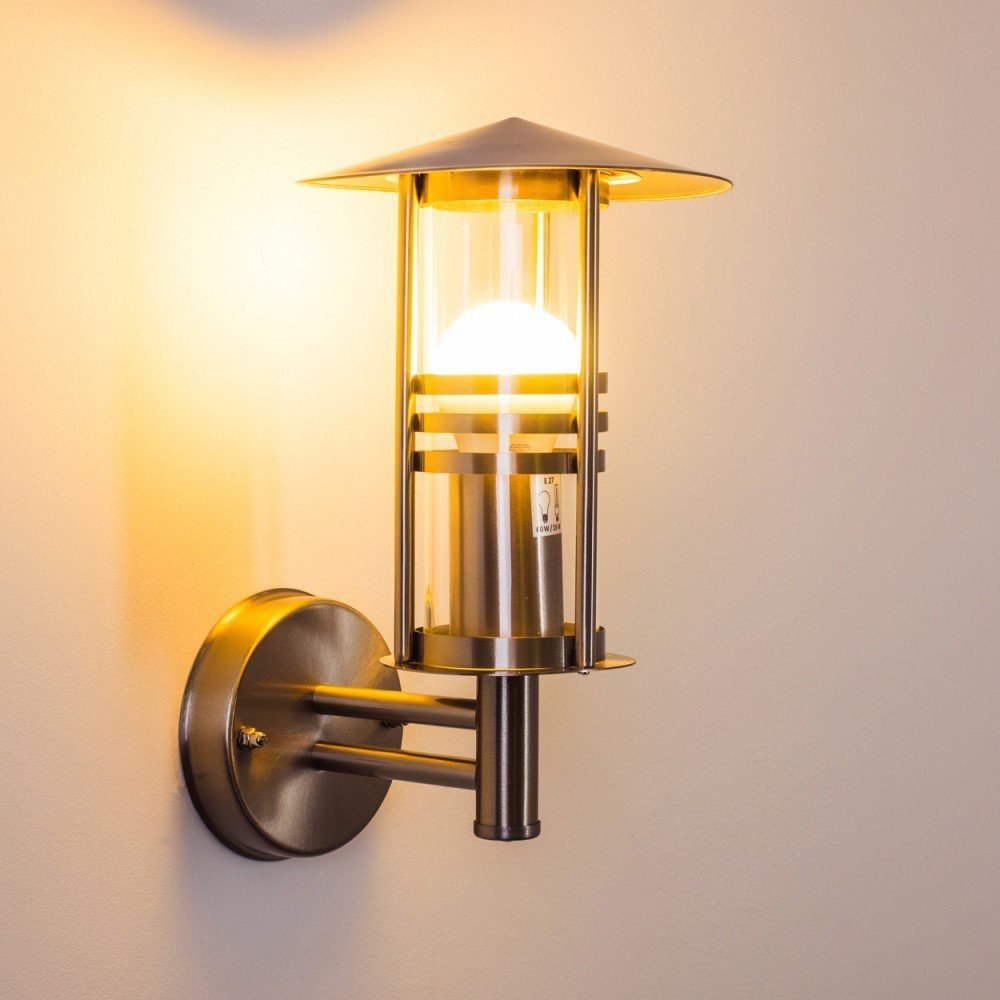 hofstein Außen-Wandleuchte »Latiano« Außenwandlampe aus Edelstahl mit Klarg günstig online kaufen