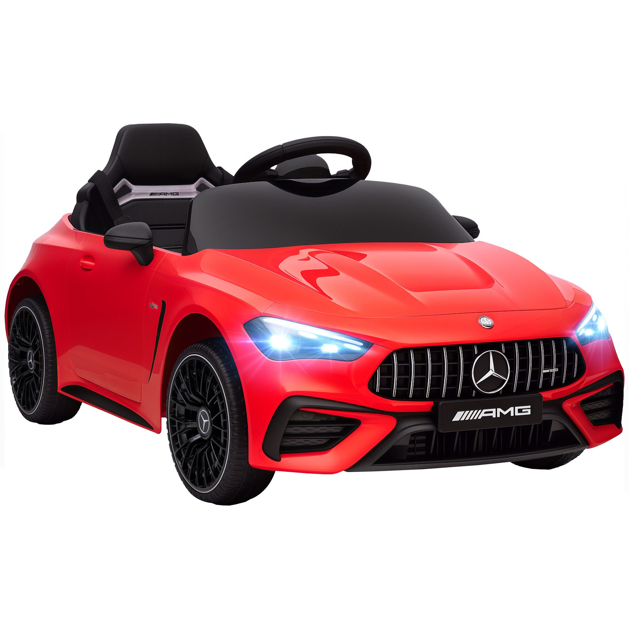 AIYAPLAY Elektro-Kinderauto Merceds-Benz AMG GTR Kinderauto mit 2,4G Fernbedienung, Hupe, Belastbarkeit 25 kg, (1-tlg), für 3-6 Jahre Kinder, Rot
