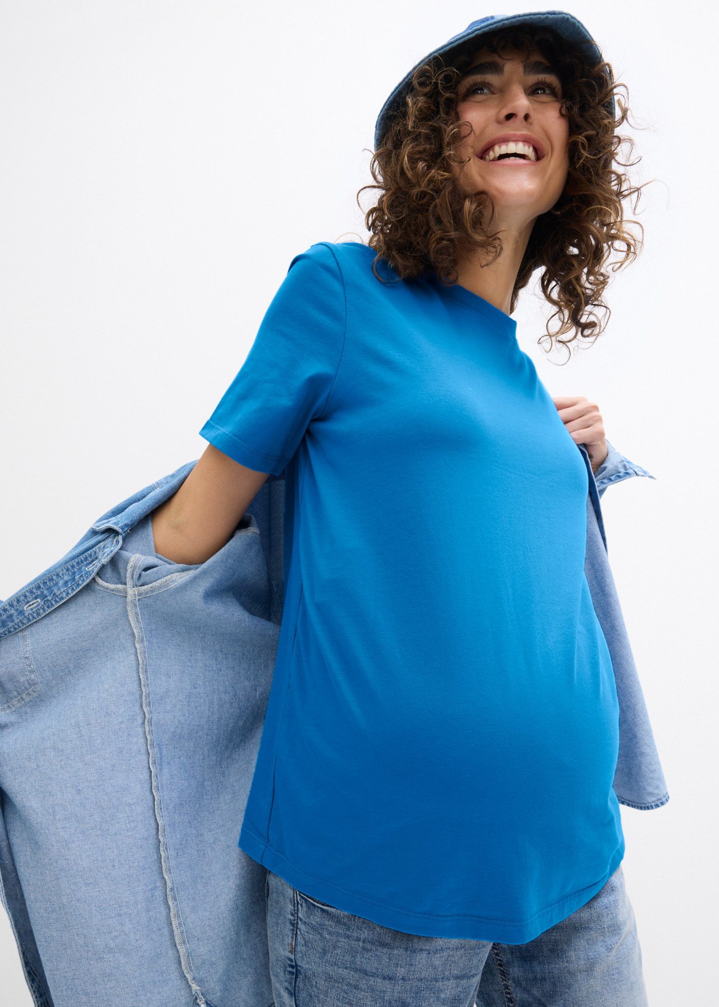 bonprix Umstandsshirt (Packung, 2-tlg., 2er) Loose Fit Passform - perfekt für die Schwangerschaft