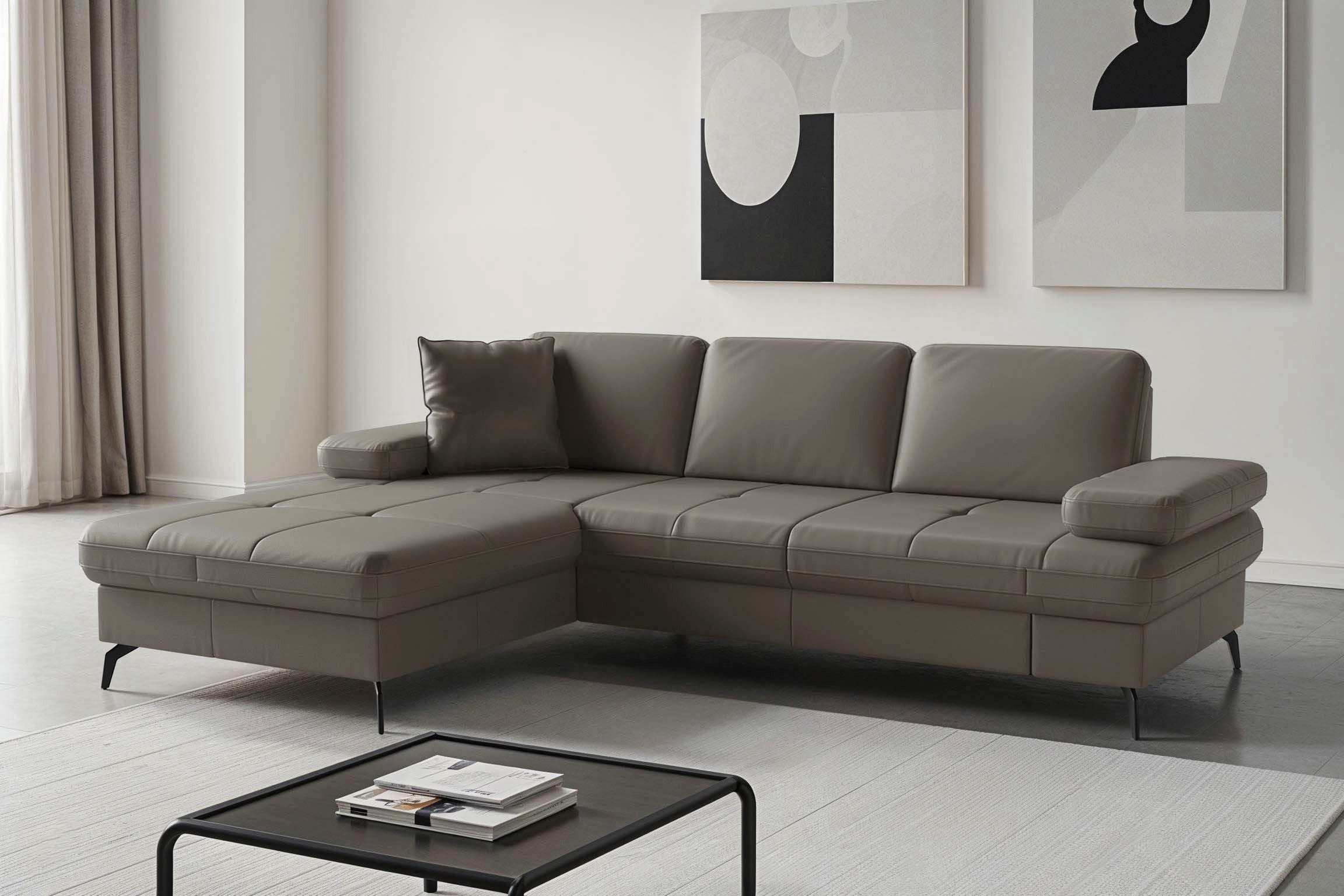 sit&more Ecksofa Morris Jubi, Recamiere, Breite 247 cm, mit Armteilfunktion, wahlweise mit Schlaffunktion