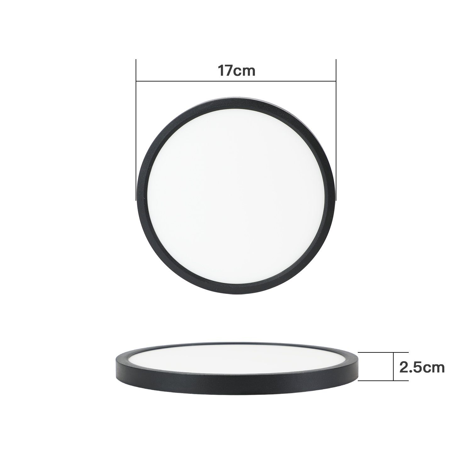 ZMH LED Deckenleuchte Wohnzimmer Ø18/27 Modern Küchenlampe Flur Schlafzimmer, LED fest integriert, Warmweiß, 15W, 3000K, warmweiß, 18×18×2,4cm, kompakt – Bild 4 von 5
