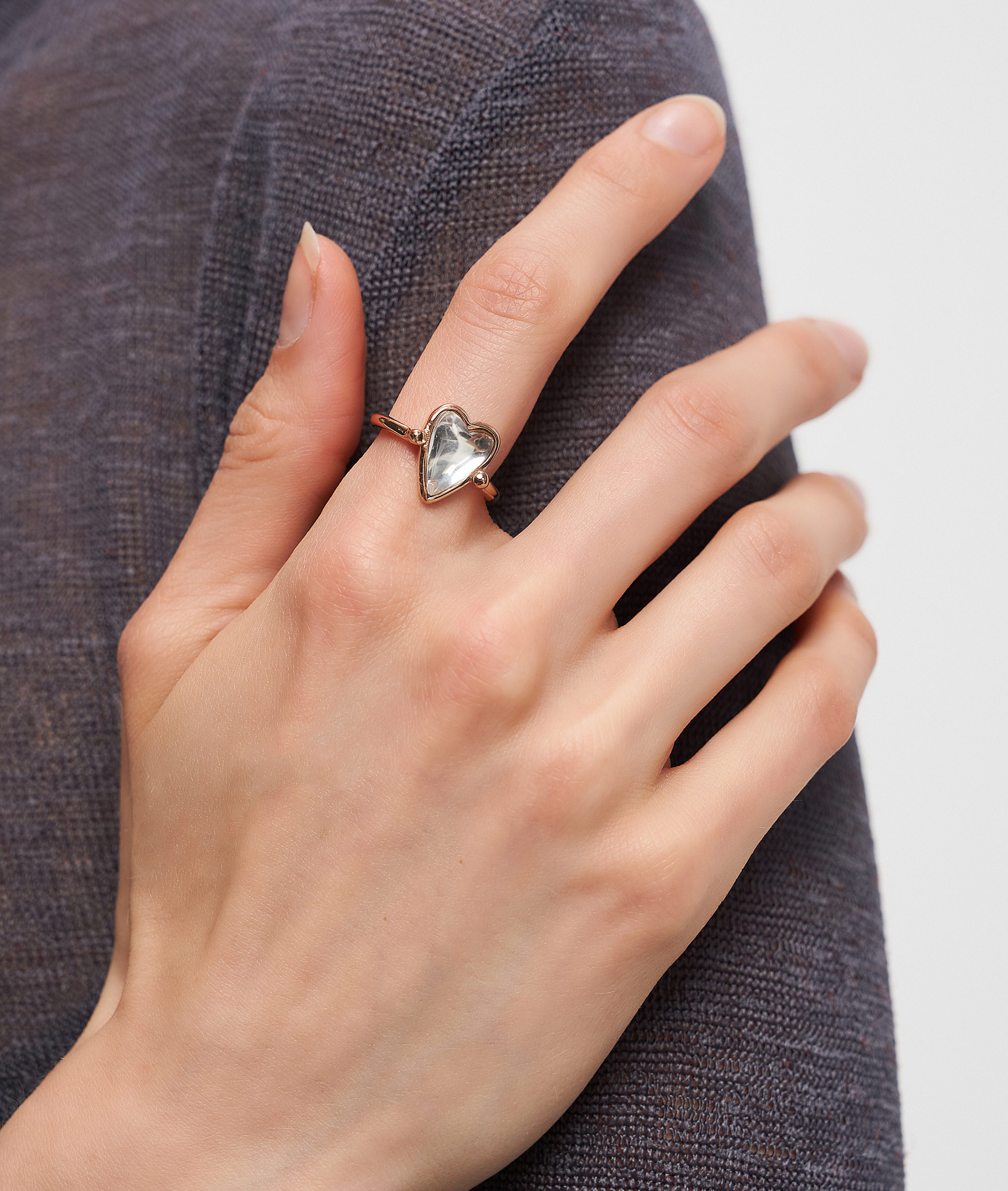 Liebeskind Berlin Fingerring Schmuck Geschenk Glass Heart Ring, mit Glasstein