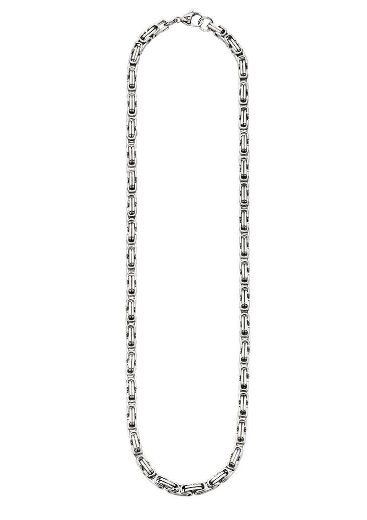 Bruno Banani Edelstahlkette Schmuck Geschenk Halskette Königskette 4-Kant-Optik Silber