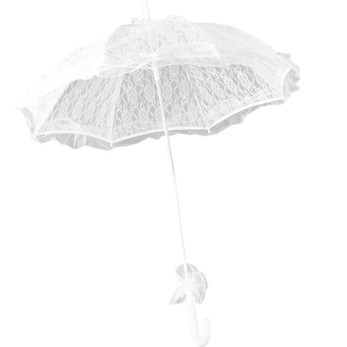 Festartikel Müller GmbH Stockregenschirm Schirm Weiß 65cm Durchmesser Hochz günstig online kaufen