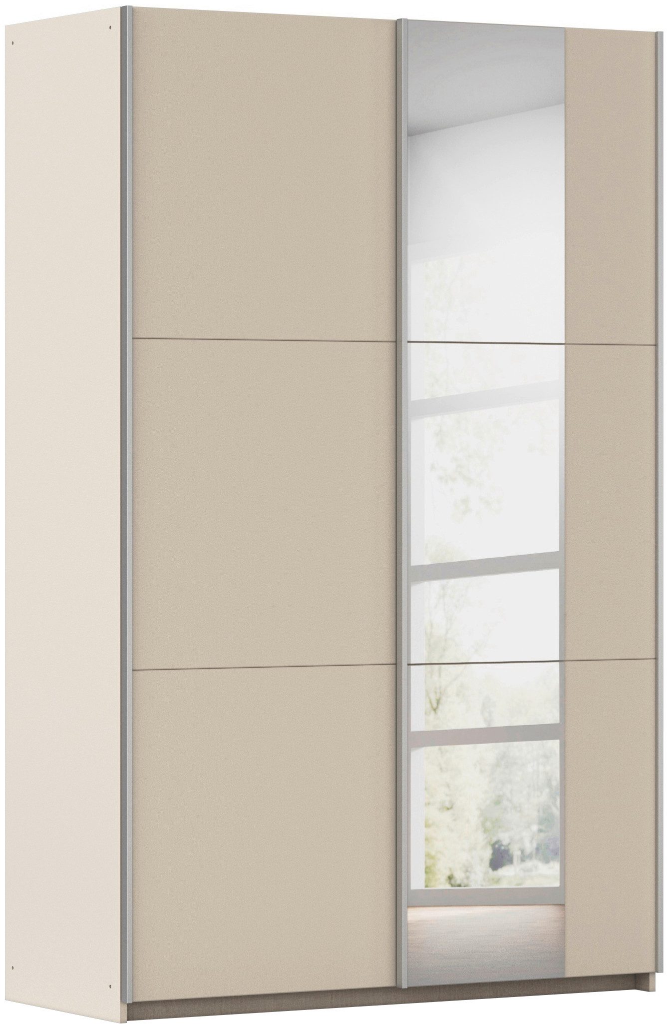rauch Schwebetürenschrank Kleiderschrank Drehtürenschrank Schrank Garderobe KRONACH (in 3 Ausstattungen BASIC/CLASSIC/PREMIUM, Breiten 131/175/218/261 cm) optional ohne, mit 1 oder 2 Spiegel, viel Stauraum MADE IN GERMANY