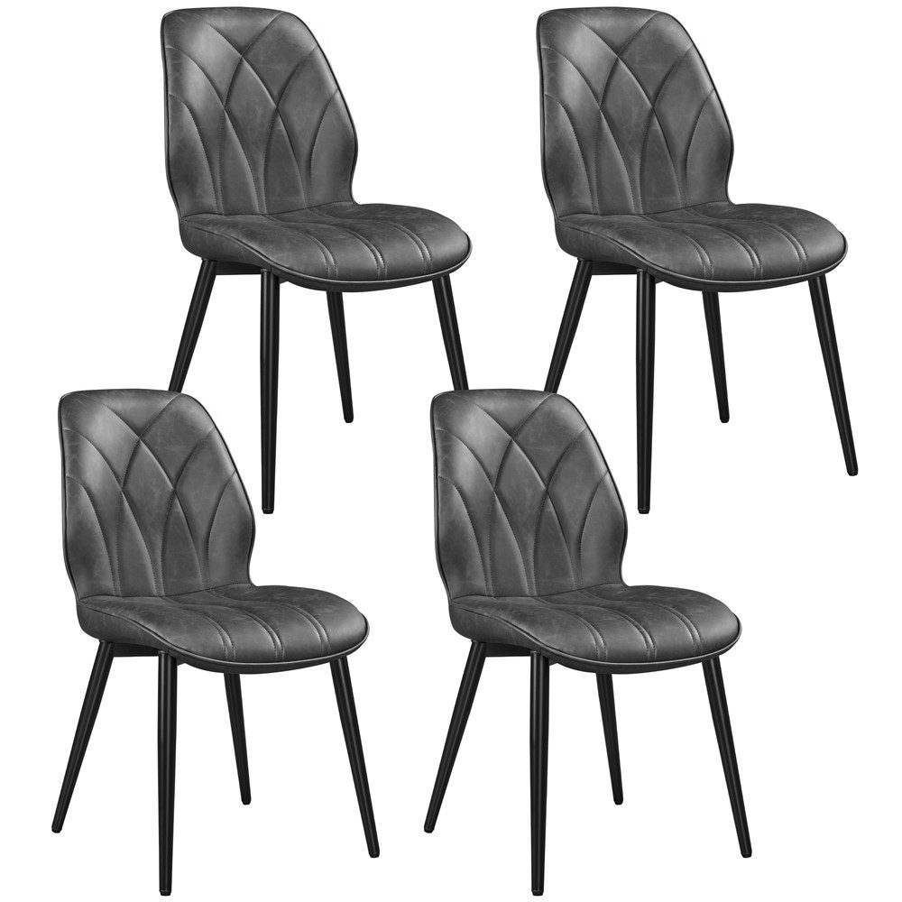 Yaheetech Esszimmerstuhl 2/4/6er Set (4 St), Küchenstühle mit Rückenlehne & Metallbeine für Wohnzimmer/Esszimmer