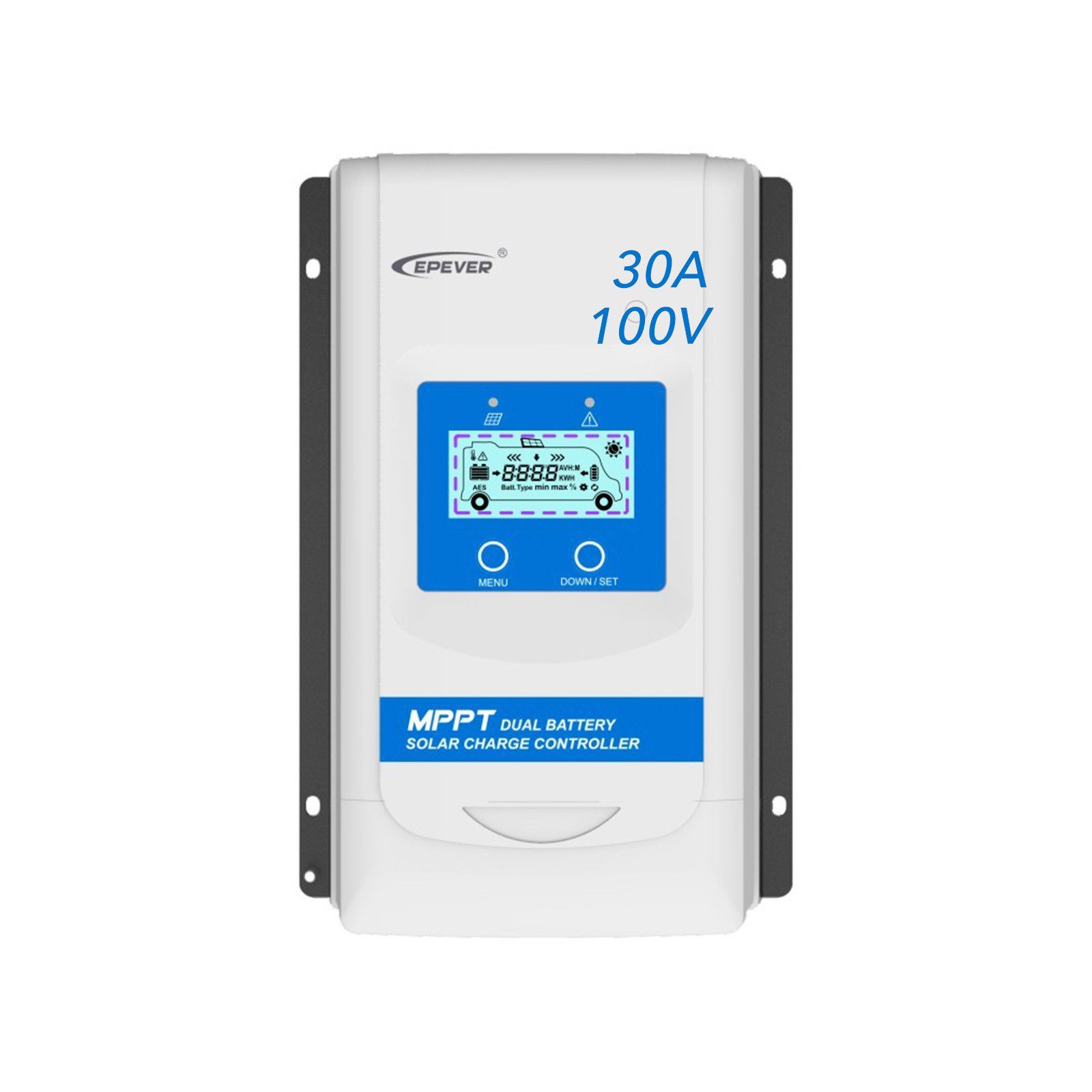 enjoy solar Solarladeregler EPEVER® DuoRacer 1206N/2210N/3210N, Duo Batterie (10A-30A) 12/24VDC, zum gleichzeitigen Laden von 2 Batterien in einer Solaranlage