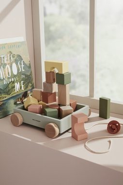 Kids Concept Spielbauklötze Spielklötze Wagen mit Holzklötzen Edvin