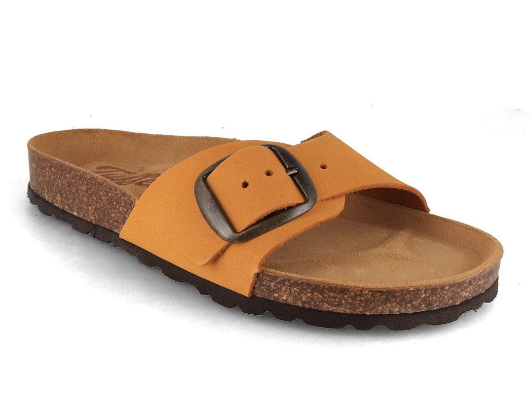 Tuffeln Damen Pantoletten Sandalen Fehmarn für schmale Füße Hausschuh mit gepolstertem Tieffussbett