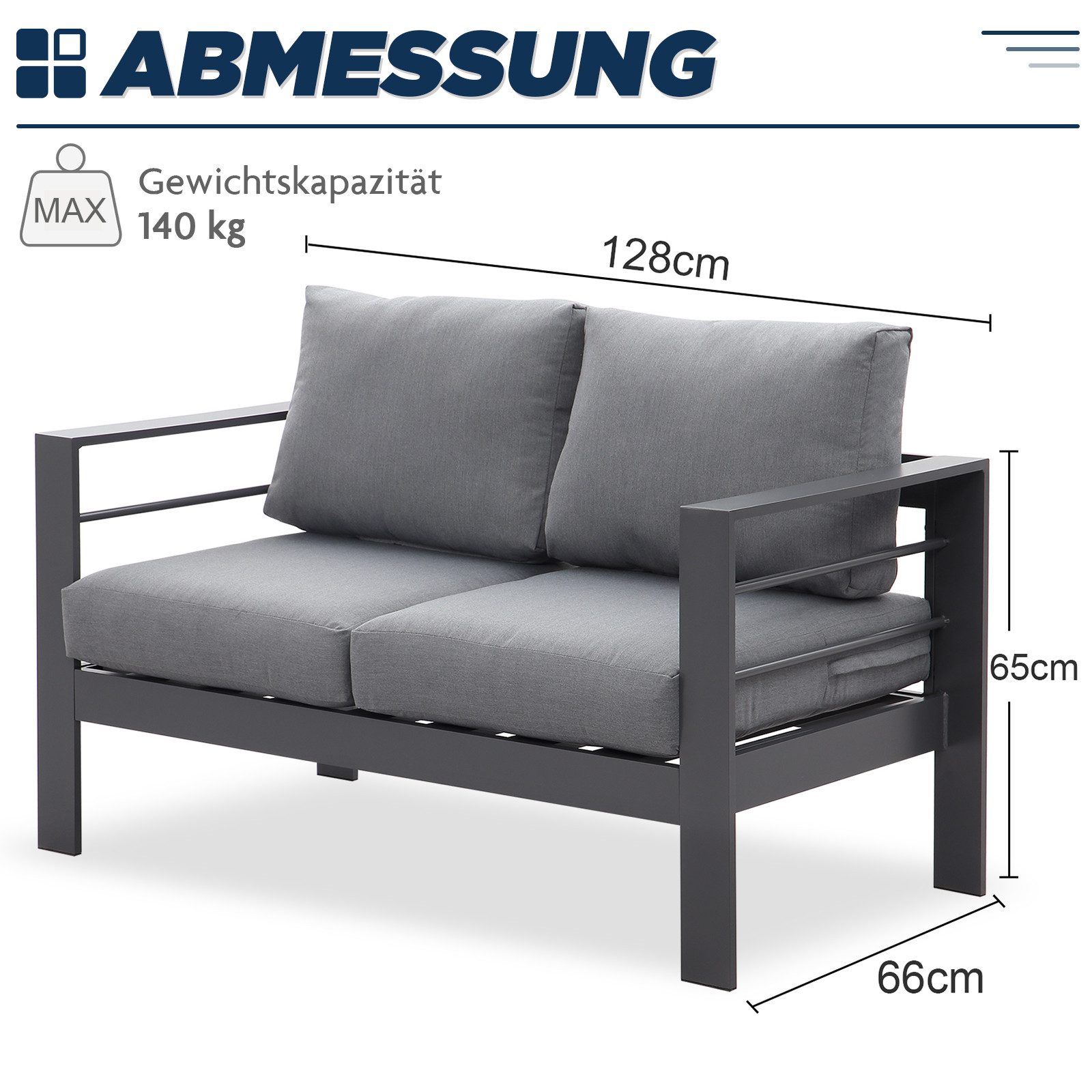 MeXo Gartenlounge-Set Gartenmöbel Set Aluminium Loungeset günstig online kaufen